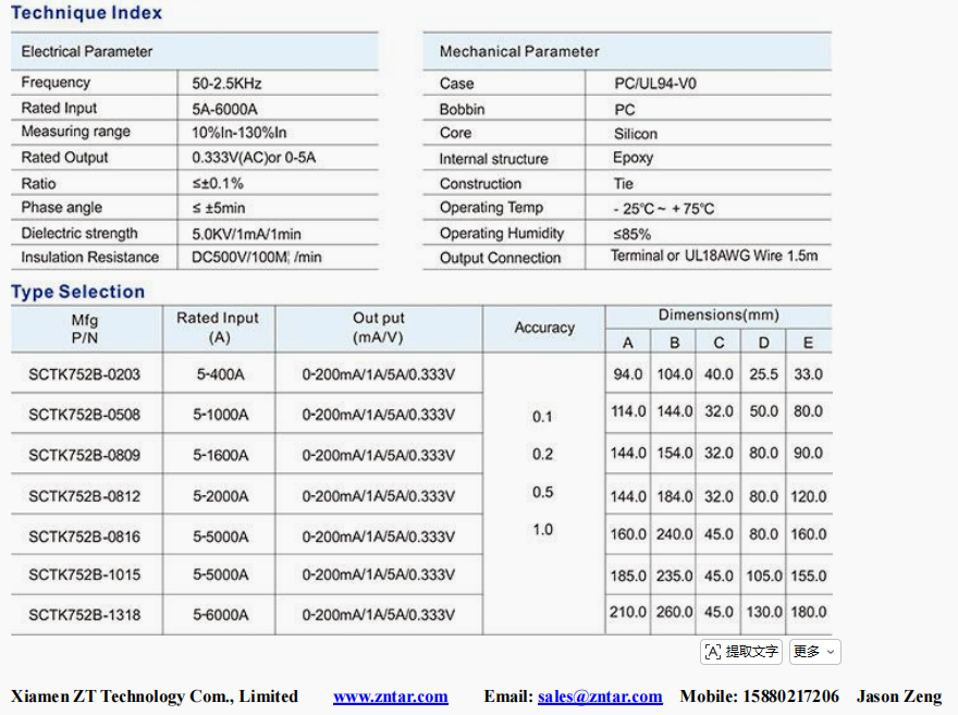 SCTK752B Split Core Current Transformer 1